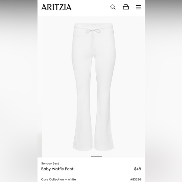 Brand New Aritizia Sunday Best Waffle Pant - Picture 2 of 4
